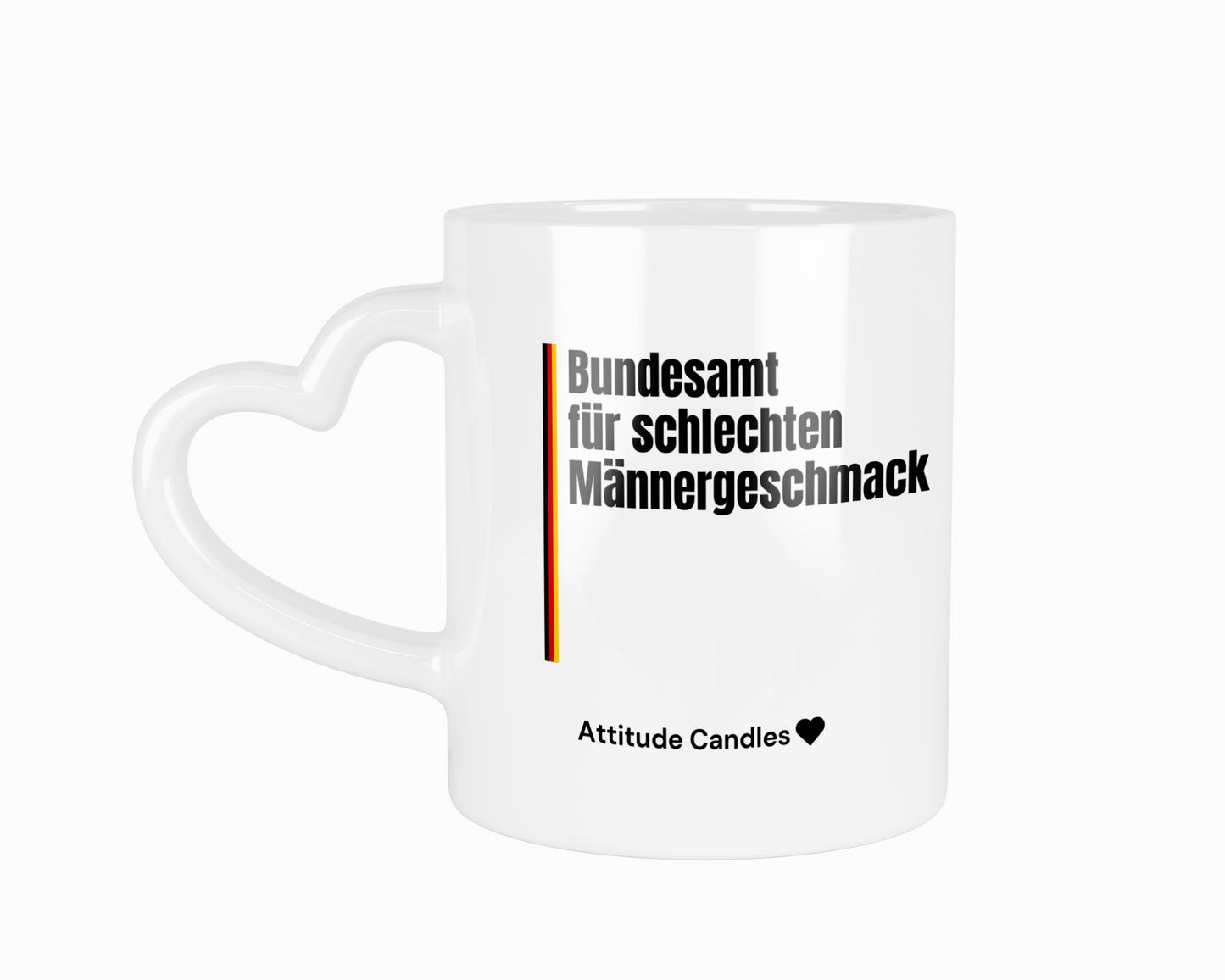 Bundesamt für schlechten Männergeschmack | Tasse mit Herzhenkel | Attitude Candles Duftkerze Geschenk Geburtstag Hochzeit Weihnachten Einweihung