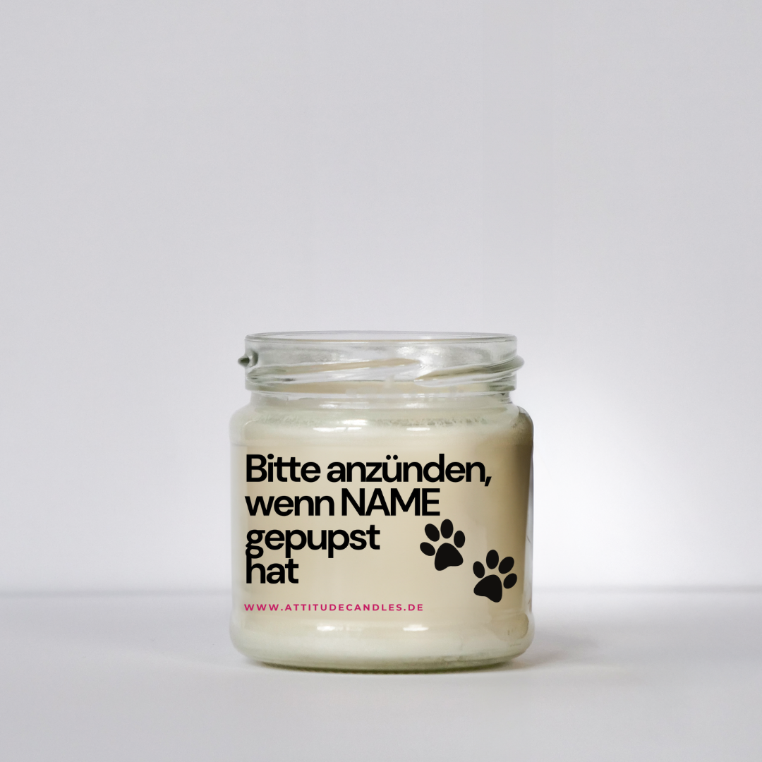 Bitte anzünden, wenn NAME gepupst hat | Attitude Candles