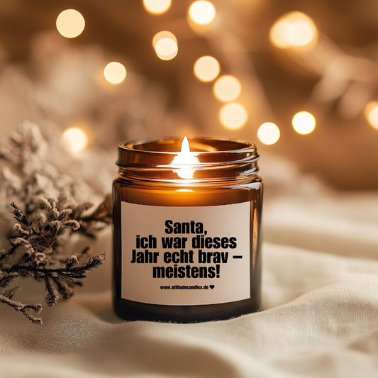 Santa, ich war dieses Jahr echt brav – meistens! | Attitude Candles | versch. Größen | 30h oder 50h Brenndauer