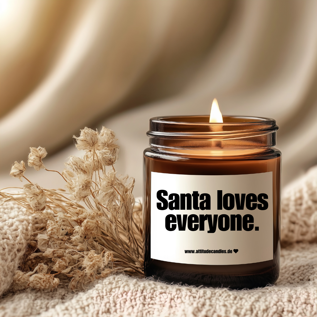 Santa loves everyone | Attitude Candles | versch. Größen | 30h oder 50h Brenndauer