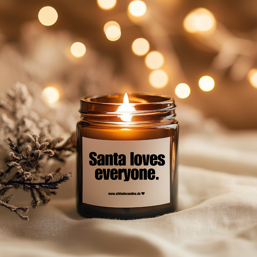 Santa loves everyone | Attitude Candles | versch. Größen | 30h oder 50h Brenndauer