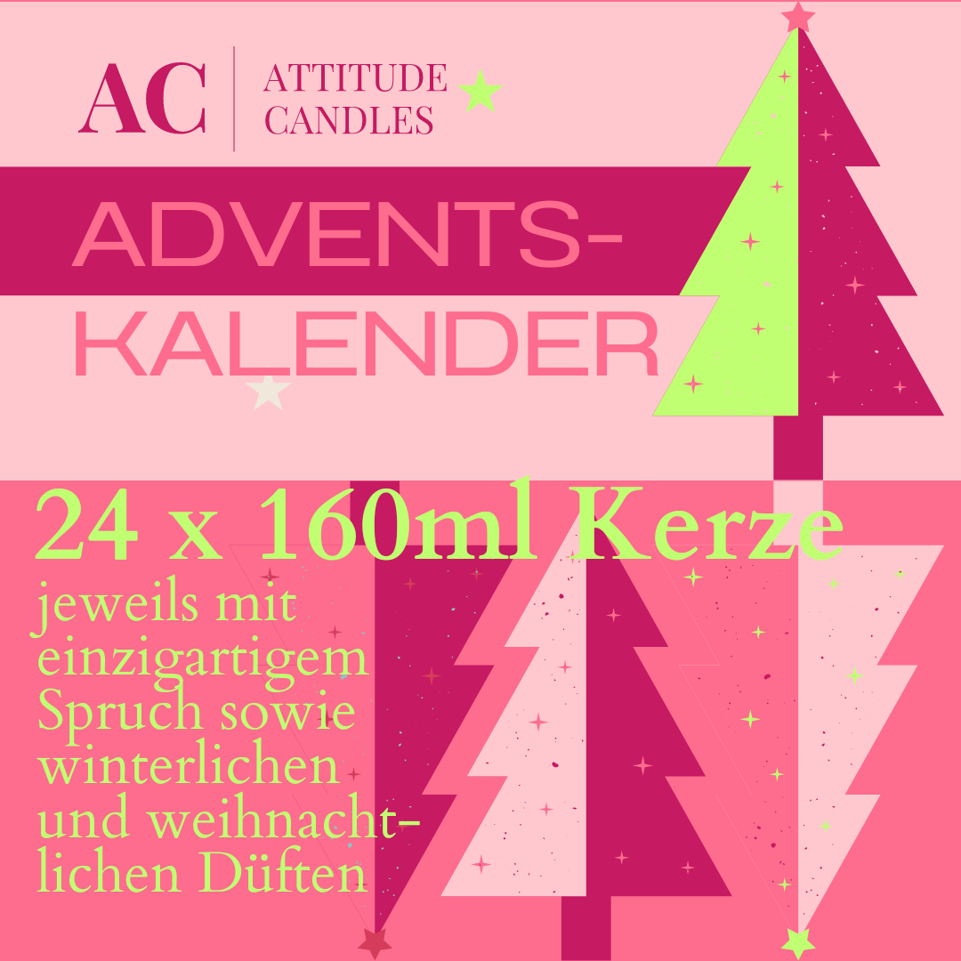 Attitude Candles Adventskalender 2024 – 24 festliche Kerzen-Überraschungen