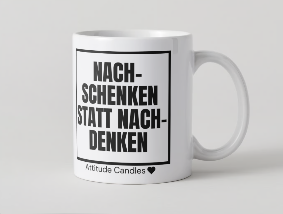 Nachschenken statt nachdenken | Tasse | Attitude Candles