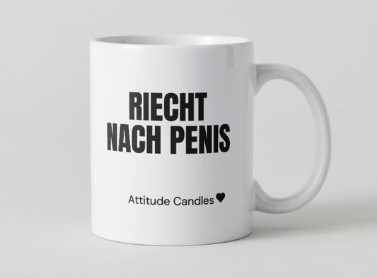 Riecht nach Penis | Tasse | Attitude Candles Duftkerze Geschenk Geburtstag Hochzeit Weihnachten Einweihung