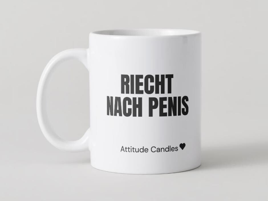 Riecht nach Penis | Tasse | Attitude Candles Duftkerze Geschenk Geburtstag Hochzeit Weihnachten Einweihung