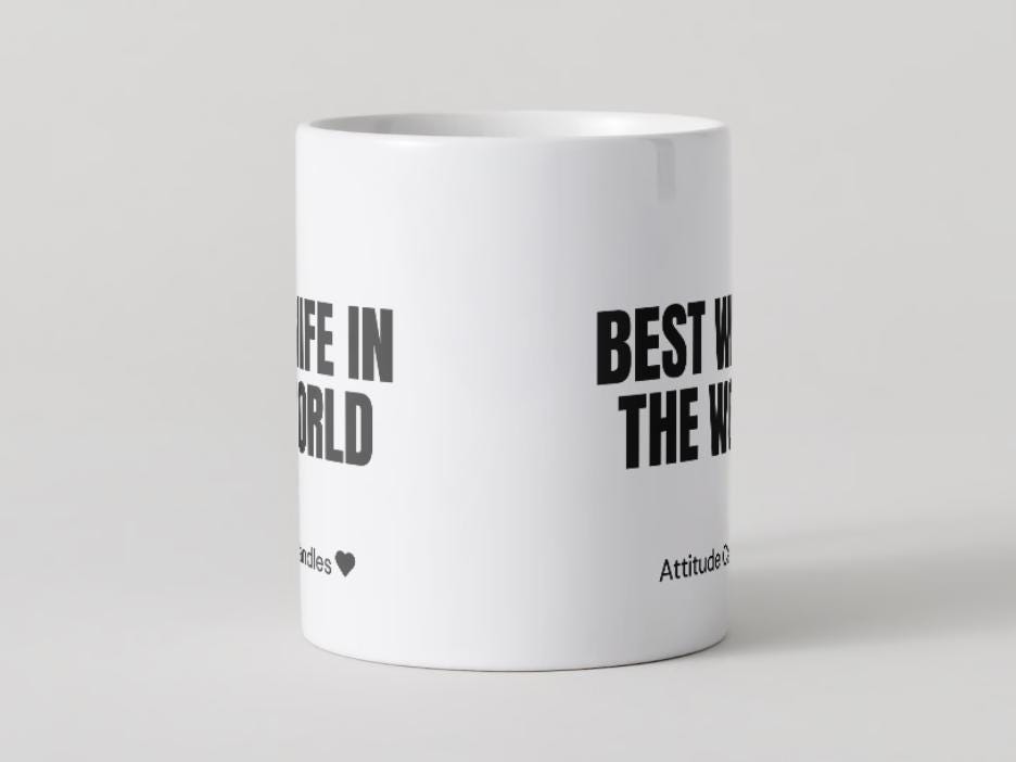 Best wife in the world | Tasse | Attitude Candles Duftkerze Geschenk Geburtstag Hochzeit Weihnachten Einweihung