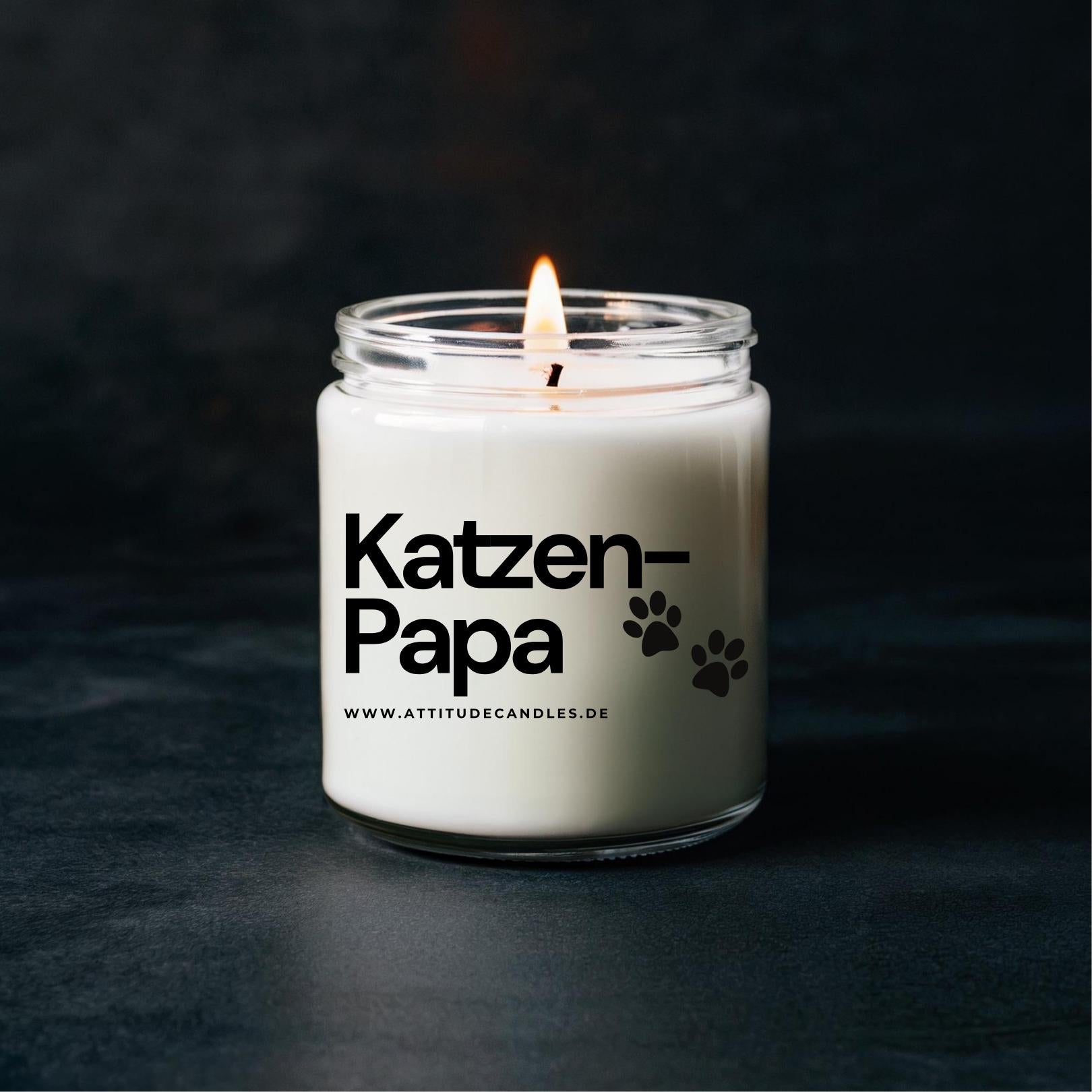 Katzen Papa | Attitude Candles | versch. Größen Duftkerze Geschenk Geburtstag Hochzeit Weihnachten Einweihung