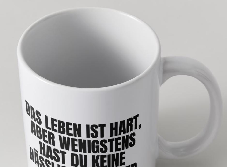 Das Leben ist hart, wenigstens hast du keine hässlichen Kinder | Tasse | Attitude Candles